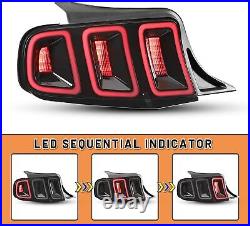 Sequential LED Tail Lights For 2010 2011 2013 2014 Ford Mustang Smoke Lamps Pair