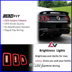 Sequential LED Tail Lights For 2010-2014 Ford Mustang GT Turn Signal Smoke Lamps