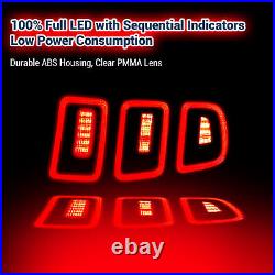 Sequential LED Tail Lights For 2010-2014 Ford Mustang Rear Brake Lamps Red Lens