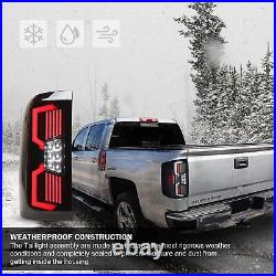 Sequential LED Tail Lights For 2014-2018 Chevy Silverado 1500 2500 3500 HD Clear