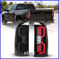 Sequential LED Tail Lights For 2014-2018 Chevy Silverado 1500 2500 3500 Smoke