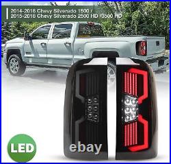 Sequential LED Tail Lights For 2014-2018 Chevy Silverado 1500 2500 3500 Smoke