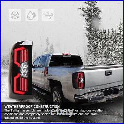 Sequential LED Tail Lights For 2014-2018 Chevy Silverado 1500 2500 3500 Smoke