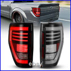 Sequential LED Tail Lights For For 2009-2014 Ford F150 F-150 Pickup Clear Lamps