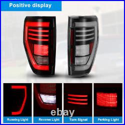 Sequential LED Tail Lights For For 2009-2014 Ford F150 F-150 Pickup Clear Lamps