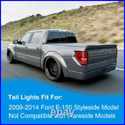 Sequential LED Tail Lights For For 2009-2014 Ford F150 F-150 Pickup Clear Lamps