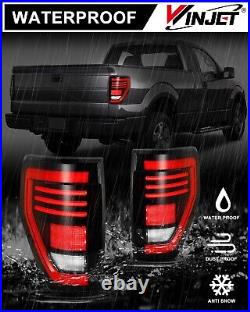 Sequential LED Tail Lights Lamp For 2009-2014 Ford F-150 F150 Pickup Black Smoke