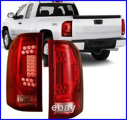 Sequential LED Tail Lights for 2007-2013 Chevy Silverado 1500 2500 3500 Red Lamp