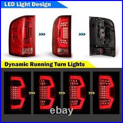 Sequential LED Tail Lights for 2007-2013 Chevy Silverado 1500 2500 3500 Red Lamp