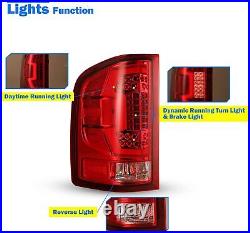 Sequential LED Tail Lights for 2007-2013 Chevy Silverado 1500 2500 3500 Red Lamp