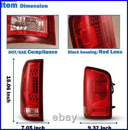 Sequential LED Tail Lights for 2007-2013 Chevy Silverado 1500 2500 3500 Red Lamp