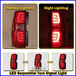 Sequential Red Lens LED Tail Lights for 2007-2014 Chevy Suburban 1500 2500 Tahoe