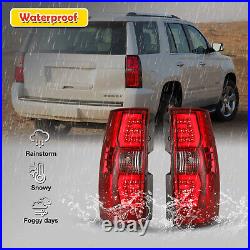 Sequential Red Lens LED Tail Lights for 2007-2014 Chevy Suburban 1500 2500 Tahoe