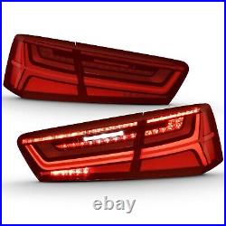 Sequential Signal LED Tail Lights For Audi 2012-2015 A6 S6 Red