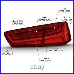 Sequential Signal LED Tail Lights For Audi 2012-2015 A6 S6 Red