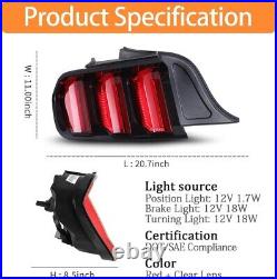 Sequential Turn Signal For 2015-2023 Ford Mustang LED Tail Lights Red Brake Lamp