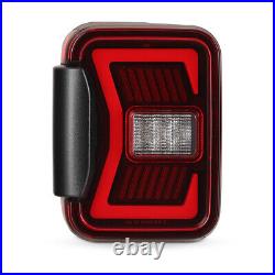 Sequential Turn Signal LED Tail Lights For 19-21 Jeep Gladiator JT Chrome Red