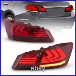 Set(2) Red Smoke LED Brake Tail Lights for 2013-2015 Honda Accord 4 door Sedan