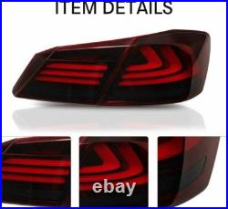 Set(2) Red Smoke LED Brake Tail Lights for 2013-2015 Honda Accord 4 door Sedan