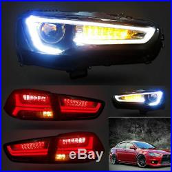 Set LED Audi Style Headlight & Tail Lamp For Mitsubishi Lancer / EVO x 2008-2017