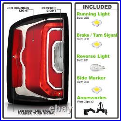 Set LED Tail Lights For 2016 17 2018 GMC Sierra Rear brake Stop Lamps Left+Right