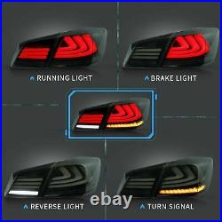 Set of 2 Smoke/Tinted LED Tail Lights Rear Brake Lamp For 2013-2015 Honda Accord