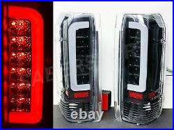 Set of Black C-Bar LED Taillights for 1989-1996 Ford F-150 F-250 F-350 Bronco