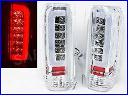 Set of Chrome C-Bar LED Taillights for 1989-1996 Ford F-150 F-250 F-350 Bronco