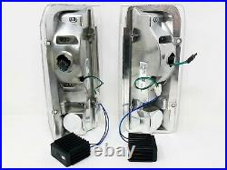 Set of Chrome C-Bar LED Taillights for 1989-1996 Ford F-150 F-250 F-350 Bronco