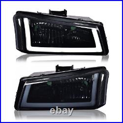 Smoke LED Headlights + Tail Lights Fit For 2003-2006 Chevy Silverado 1500 2500