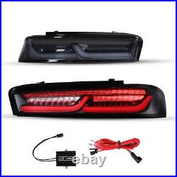 Smoke LED Sequential Tail Lights For 2016 2017 2018 Chevy Camaro Rear Lamps Pair