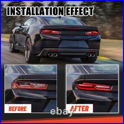 Smoke LED Sequential Tail Lights For 2016 2017 2018 Chevy Camaro Rear Lamps Pair