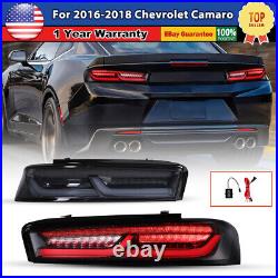 Smoke LED Sequential Tail Lights For 2016 2017 2018 Chevy Camaro Rear Lamps Pair