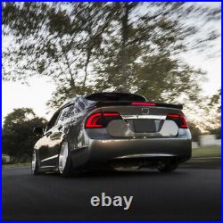 Smoke LED Tail Lights Fit For Honda Civic Sedan 4-Door 2006-2011 Rear Lamps Pair
