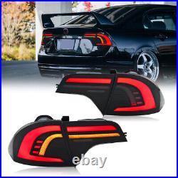 Smoke LED Tail Lights Fit For Honda Civic Sedan 4-Door 2006-2011 Rear Lamps Pair