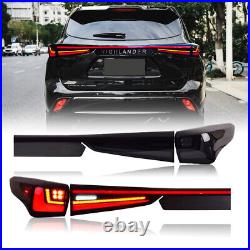 Smoke LED Tail Lights Fit For Toyota Highlander 2020-2024 Rear Lamps Animation