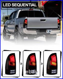Smoke LED Tail Lights For 2005-2015 Toyota Tacoma Sequential Turn Signal Lamps