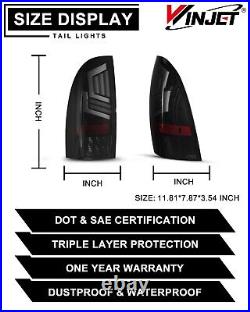 Smoke LED Tail Lights For 2005-2015 Toyota Tacoma Sequential Turn Signal Lamps