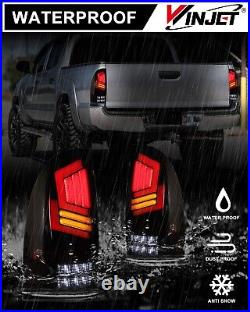 Smoke LED Tail Lights For 2005-2015 Toyota Tacoma Sequential Turn Signal Lamps
