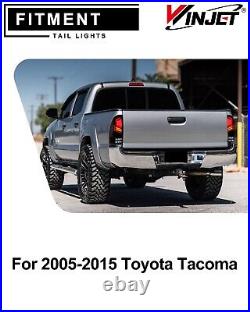Smoke LED Tail Lights For 2005-2015 Toyota Tacoma Sequential Turn Signal Lamps