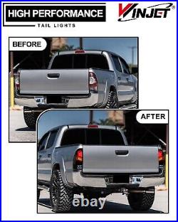 Smoke LED Tail Lights For 2005-2015 Toyota Tacoma Sequential Turn Signal Lamps