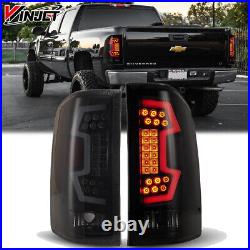 Smoke LED Tail Lights For 2007-13 Chevy Silverado 1500 2500HD 3500HD Brake Lamps