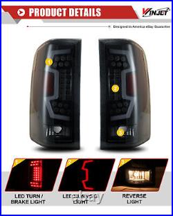 Smoke LED Tail Lights For 2007-13 Chevy Silverado 1500 2500HD 3500HD Brake Lamps