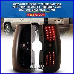 Smoke LED Tail Lights For 2007-2014 Chevy Suburban 1500 2500 Tahoe Left+Right