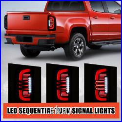 Smoke LED Tail Lights For 2015-2022 Chevy Colorado Sequential Signal Lamps Pair