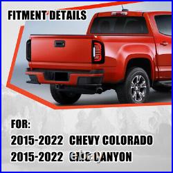 Smoke LED Tail Lights For 2015-2022 Chevy Colorado Sequential Signal Lamps Pair