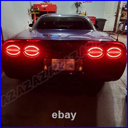 Smoke LED Tail Lights Lamps+Hyperflash Harness For 1997-2004 Chevy Corvette C5