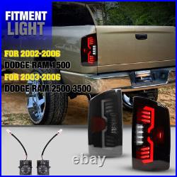 Smoke LED Tail Lights for 02-06 Dodge Ram 1500 2500 3500 Sequential Turn Signal