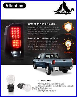 Smoke LED Tail Lights for 2007-2014 Chevy Silverado 1500 2500 Black Brake Lamps
