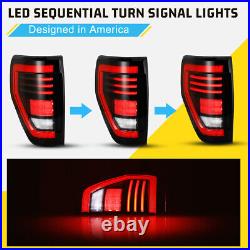 Smoke LED Tail Lights for 2009-2014 Ford F150 Pickup Rear Brake Lamp Sequential